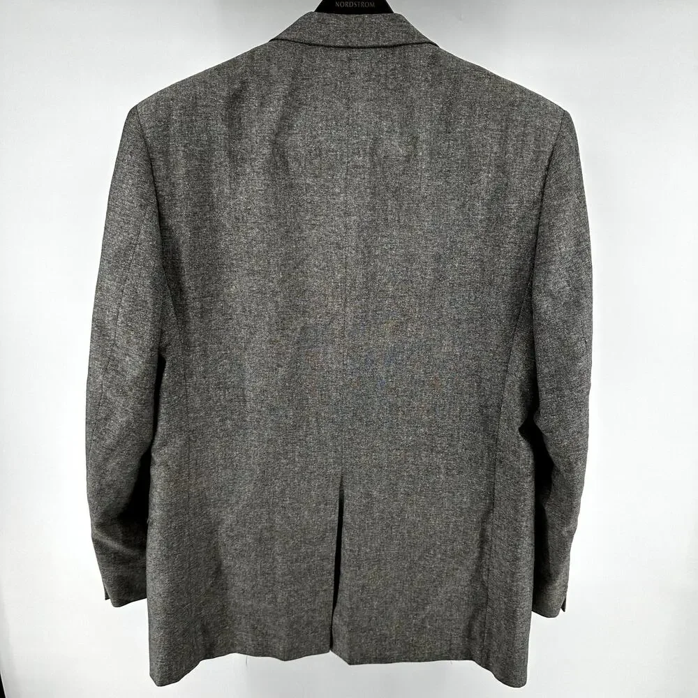 Vintage Burberrys Suit Jacket Notch Lapel Two Button Lined Pocket Gray 42L